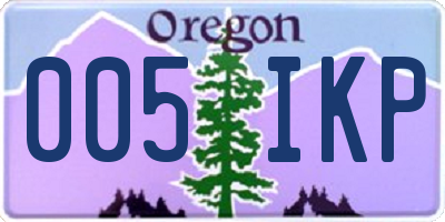 OR license plate 005IKP
