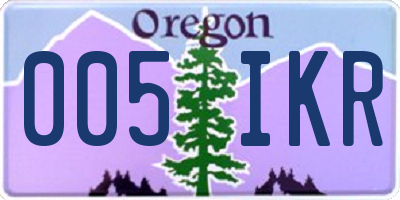 OR license plate 005IKR