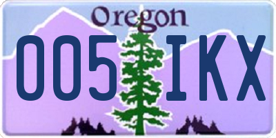OR license plate 005IKX