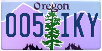OR license plate 005IKY
