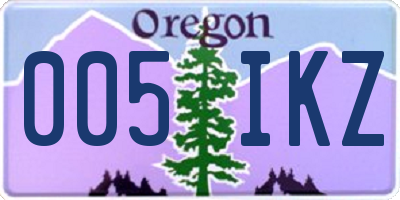 OR license plate 005IKZ