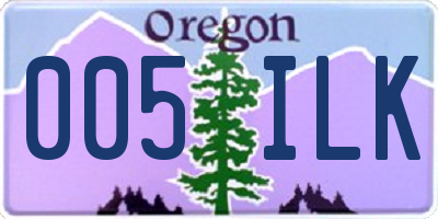 OR license plate 005ILK