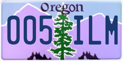 OR license plate 005ILM