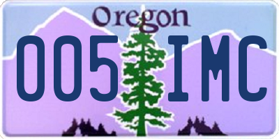 OR license plate 005IMC