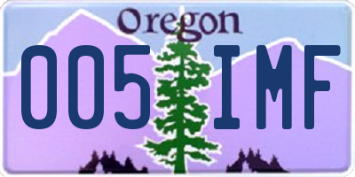 OR license plate 005IMF