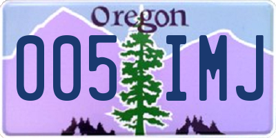OR license plate 005IMJ