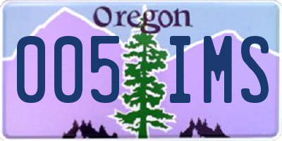 OR license plate 005IMS