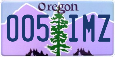 OR license plate 005IMZ