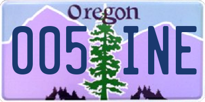 OR license plate 005INE