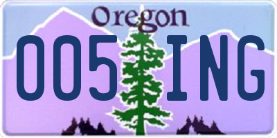 OR license plate 005ING