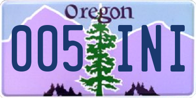 OR license plate 005INI