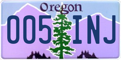 OR license plate 005INJ