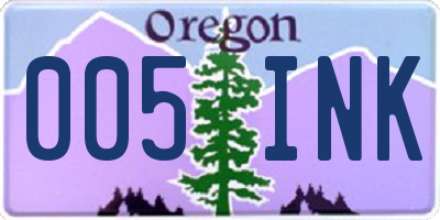 OR license plate 005INK