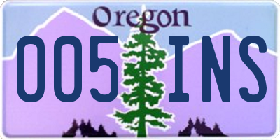 OR license plate 005INS