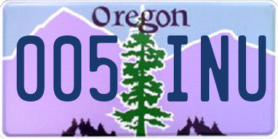 OR license plate 005INU