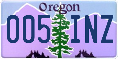 OR license plate 005INZ