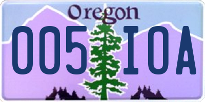 OR license plate 005IOA