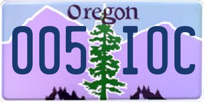 OR license plate 005IOC