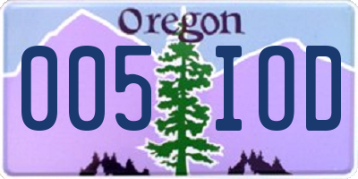 OR license plate 005IOD