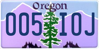 OR license plate 005IOJ