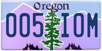 OR license plate 005IOM