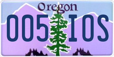 OR license plate 005IOS