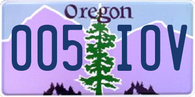 OR license plate 005IOV
