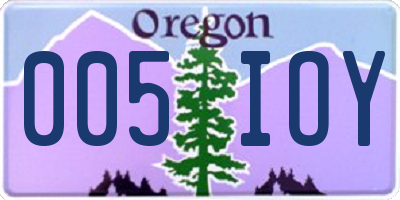 OR license plate 005IOY