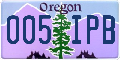 OR license plate 005IPB