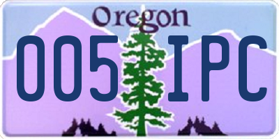 OR license plate 005IPC