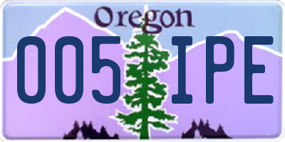 OR license plate 005IPE