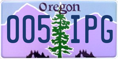 OR license plate 005IPG
