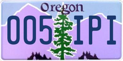 OR license plate 005IPI