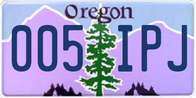 OR license plate 005IPJ