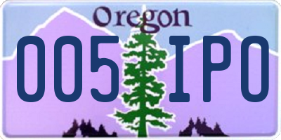 OR license plate 005IPO