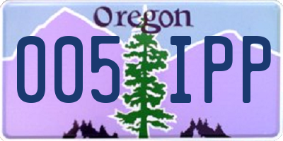OR license plate 005IPP