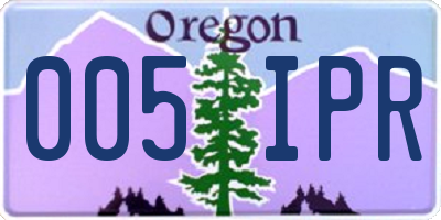 OR license plate 005IPR