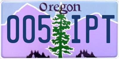 OR license plate 005IPT