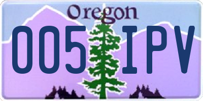 OR license plate 005IPV