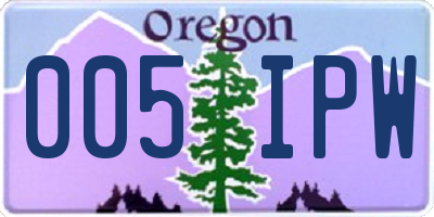 OR license plate 005IPW