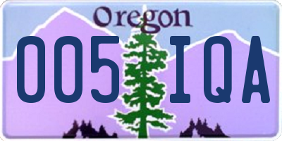 OR license plate 005IQA