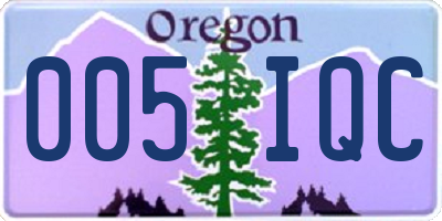 OR license plate 005IQC