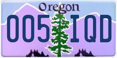 OR license plate 005IQD