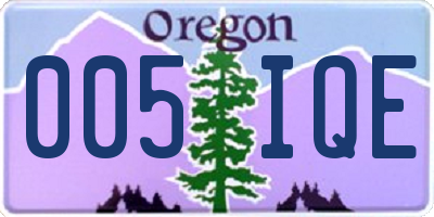 OR license plate 005IQE
