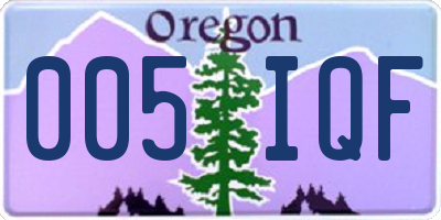 OR license plate 005IQF