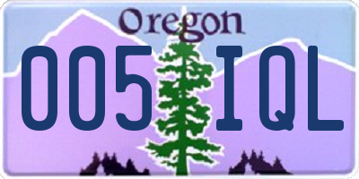OR license plate 005IQL