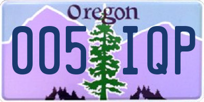 OR license plate 005IQP