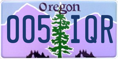 OR license plate 005IQR