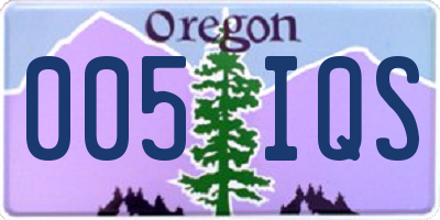 OR license plate 005IQS