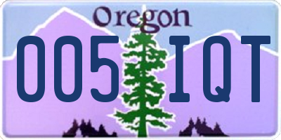 OR license plate 005IQT